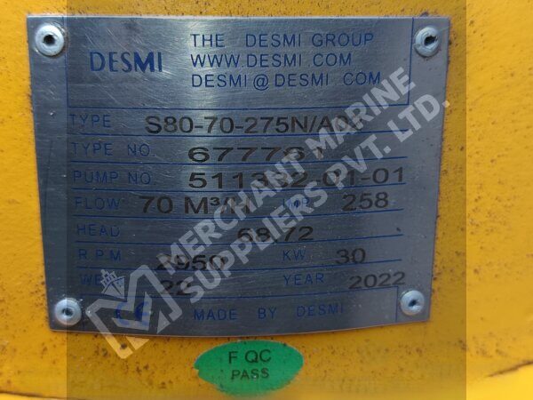 Desmi Pump S80-70-275-N/A02 with motor