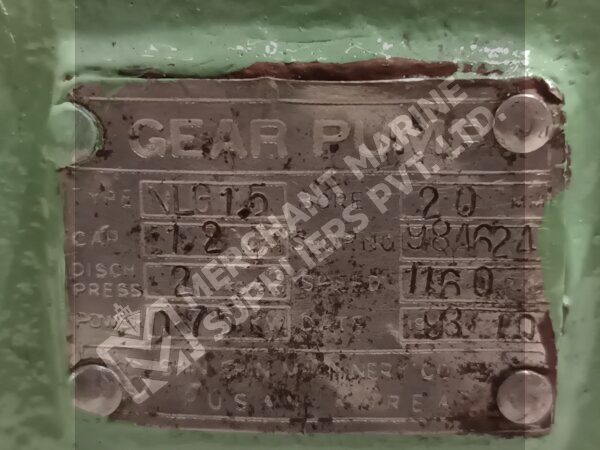 SHIN SHIN MACHINERY NLG 1.5 Marine Gear Pump