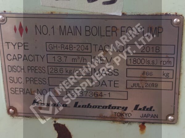 KOSAKA GH-R4B-204 Main Boiler Fuel Oil Pump