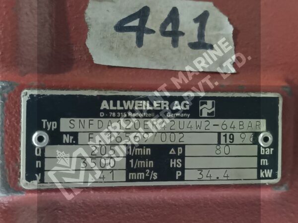 ALLWEILER SNFDA 120ER42U4W2-64BAR Marine Pump