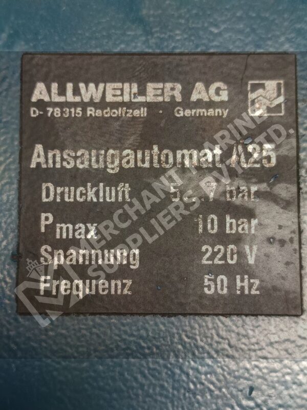 ALLWEILER ANSAUGAUTOMAT A25 – Automatic Suction Unit