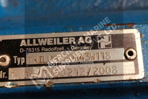 ALLWEILER PUMP TRILUB280R43W118